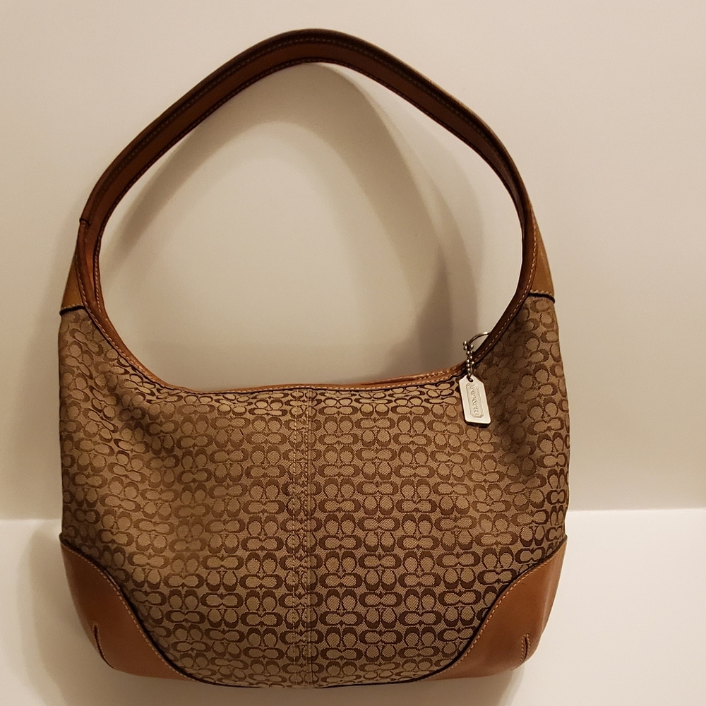 Coach Tan and Brown Hobo Bag